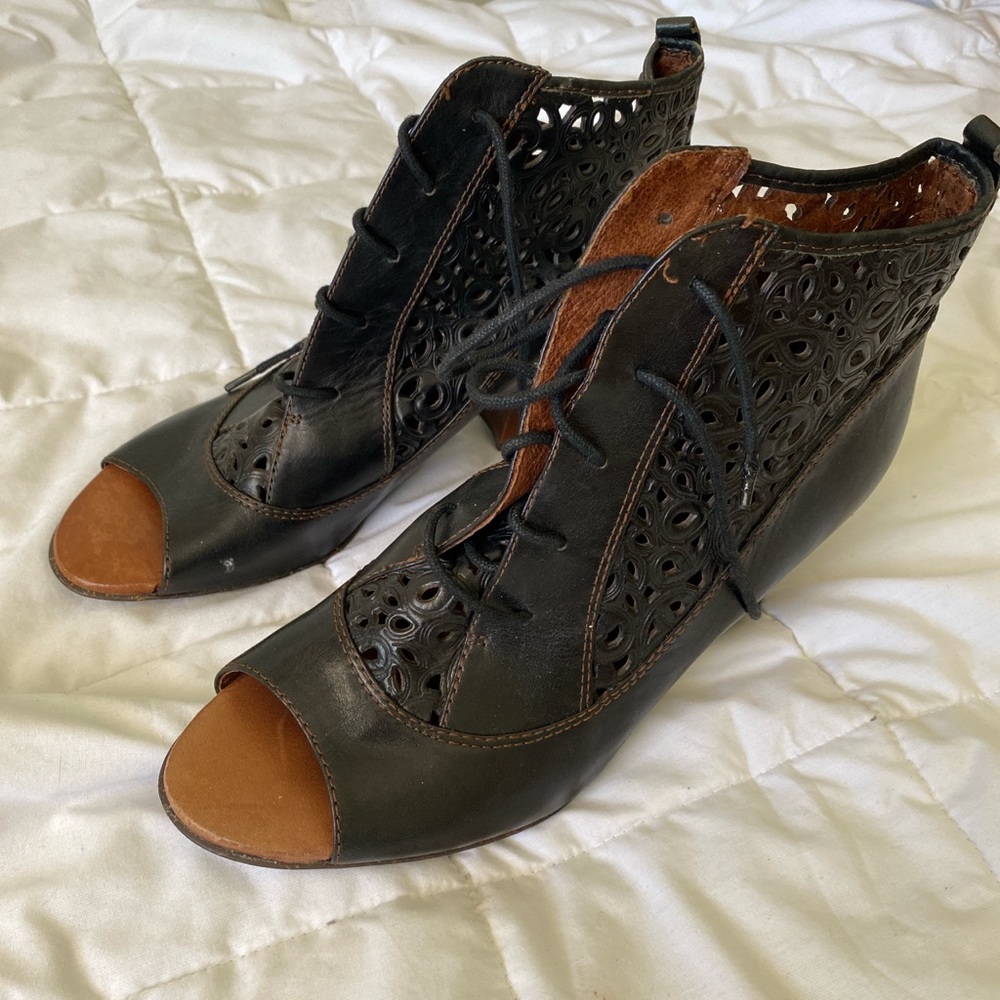Black Lace Victorian Bohemian Boots